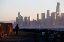 San Francisco's skyline as seen from condemned property on Treasure Island