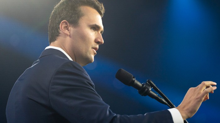 Charlie Kirk speaks during Turning Point USA's AmericaFest