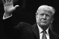 Donald Trump waving with hand