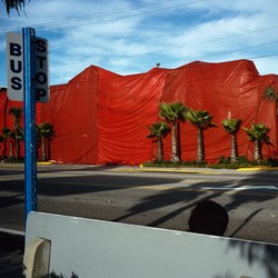 A bus stop in Daytona Beach, Florida, in 1997
