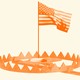 U.S. flag with trap illustration
