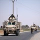 A U.S. military convoy in Raqqa, Syria