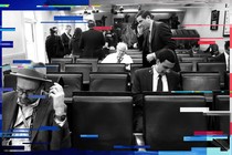 White House correspondents work in the briefing room in February 2017. 