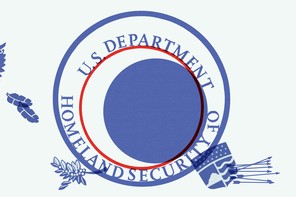 DHS emblem, broken into pieces