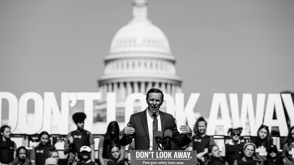 Senator Chris Murphy addresses a rally on Capitol Hill