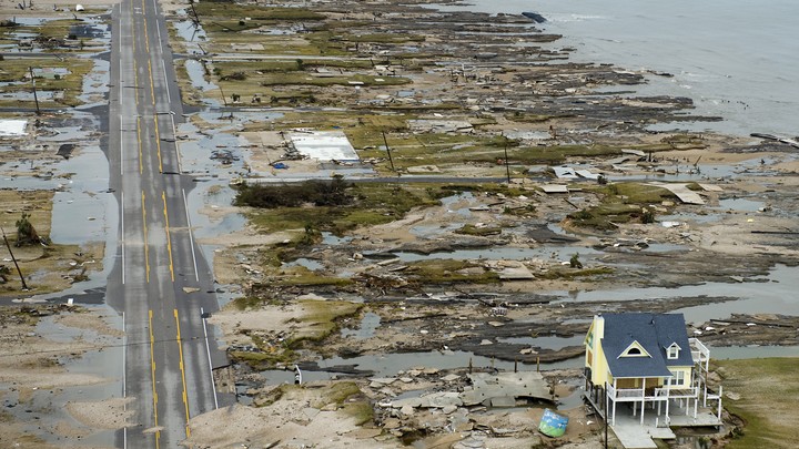 The aftermath of Hurricane Ike in Gilchrist, Texas