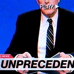 A graphic of a TV guest on a cable news show