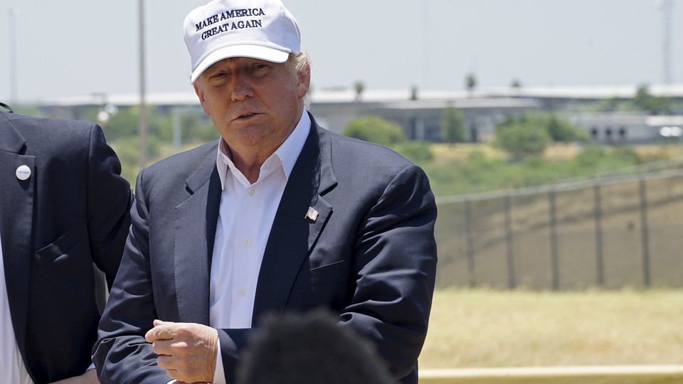 Donald Trump visits the U.S. border with Mexico in July 2015.
