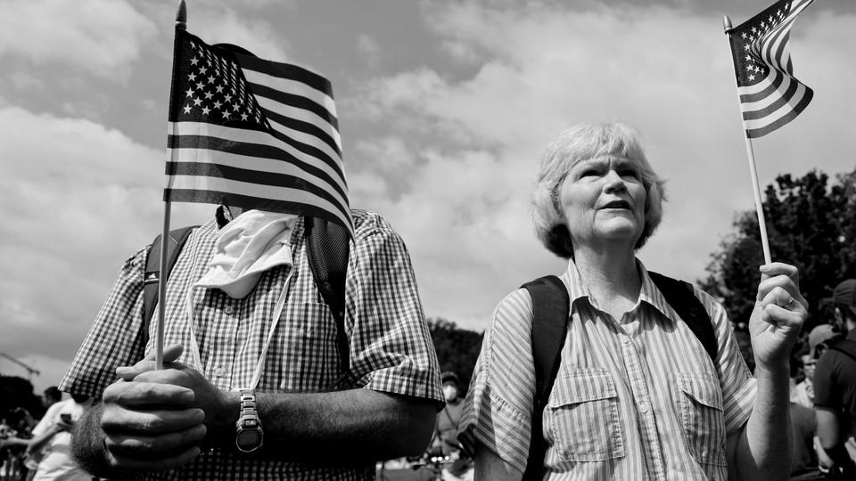 Protestors at the right-wing rally in Washington, D.C., on September 18, 2021