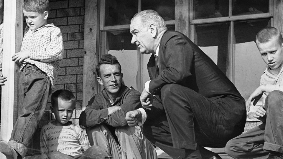 Lyndon B. Johnson visits Tom Fletcher in Kentucky, as captured by a photographer from Time Magazine