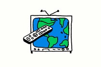 TV illustration with the globe on the screen
