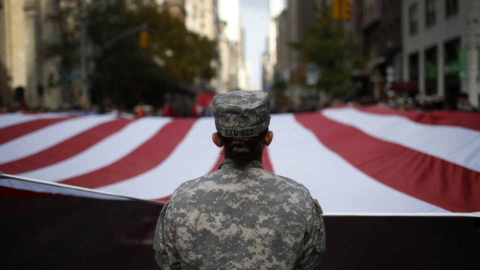 U.S. Army marched in the Veterans Day parade on November 11, 2014.