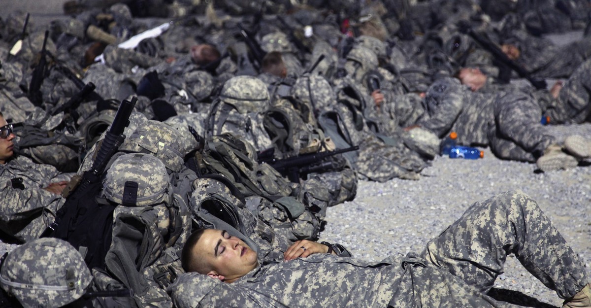 tired american soldier