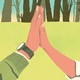 A close up illustration of a high five