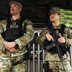 A photo of National Guard officers in the New York City subway