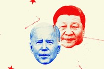 Illustration featuring images of Joe Biden and Xi Jinping.