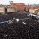 Supporters of the Sardines, a grassroots movement against the far-right League leader, Matteo Salvini, attend a demonstration in Bologna, Italy.