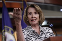 House Minority Leader Nancy Pelosi gestures during a news conference on Capitol Hill in Washington on July 27.