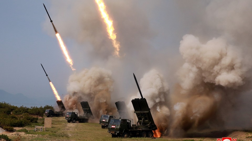 The North Korean military conducts a "strike drill" on May 4, 2019