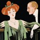 A vintage illustration of a man and woman in formal attire, with the caption "I am very bored"