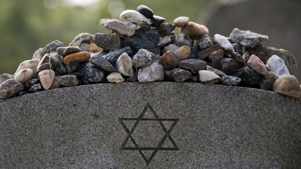 A Jewish gravestone with a Star of David