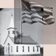 A photo of an American flag overlapping with a photo of a small white church