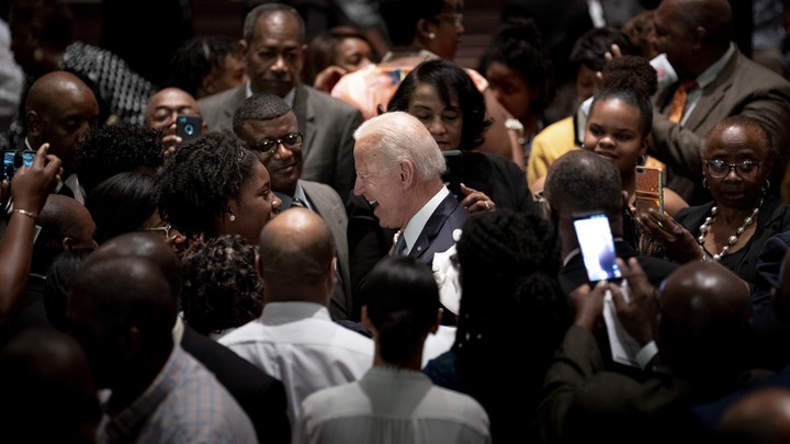 President-elect Joe Biden greets congregants after a church service in West Columbia, S.C., May 4, 2019