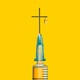 A syringe in the shape of a cross