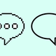 two chat bubbles face each other, one that's more digital and one that's smoother