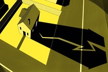 illustration of a house with a crack in its shadow