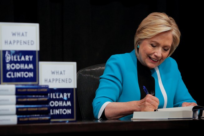 Hillary Clinton at a book signing