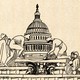 Illustration of people building the U.S. Capitol.