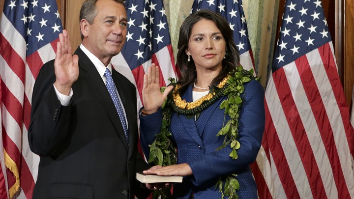 Tulsi Gabbard A Hindu In Congress The Atlantic Tulsi gabbard's husband, abraham williams, a cinematographer, films her during a visit to the standing rock sioux reservation. tulsi gabbard a hindu in congress