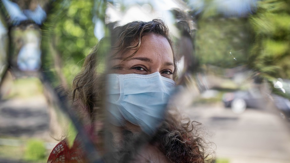 Alicia Valeriano, originally from Mexico City, pictured at home in Freehold, New Jersey. Because she doesn’t have a social security number, her family did not qualify for aid under the CARES Act, even though she has paid taxes for 18 years.