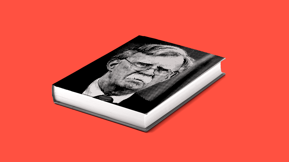 An illustration of a book with John Bolton's face on the cover.