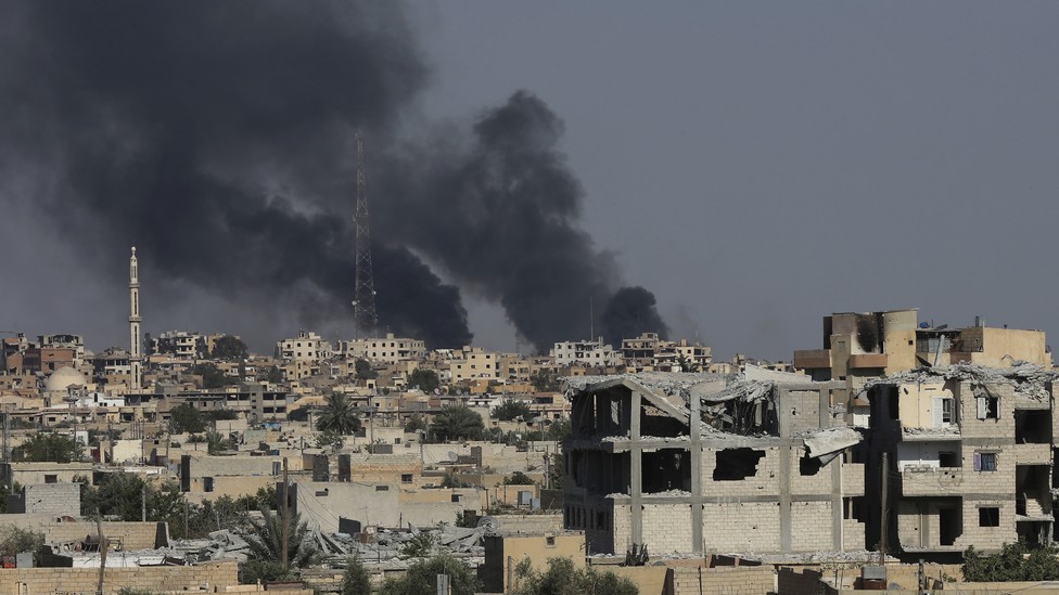 A view of Raqqa as U.S.-backed force battle against ISIS militants on July 27, 2017