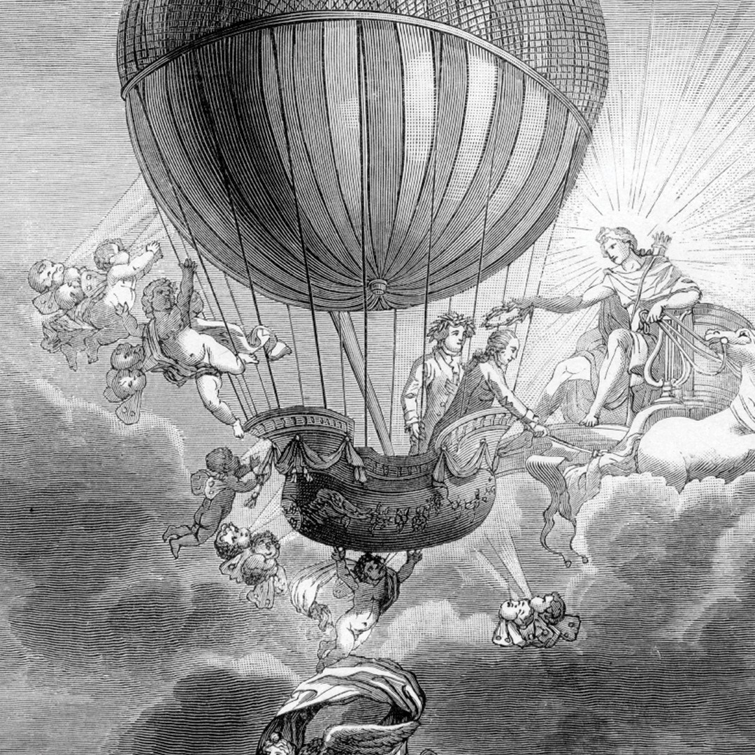 Vintage Hot Air Balloon Illustration Digital Download DIY -  Israel