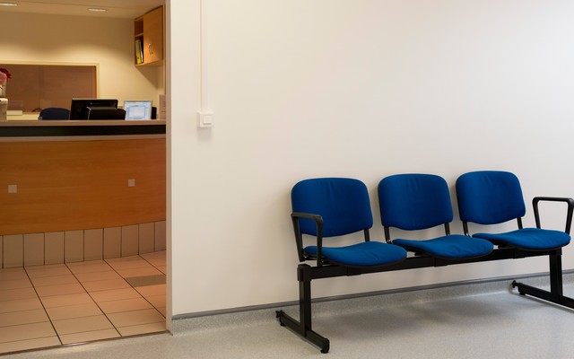 A waiting room in a doctor's office