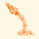 An illustration of a pizza taking off like a rocket