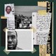 A collage of photos of C. J. Rice, police documents, Rice's letters, and crime-scene photos taped to a dark-green background