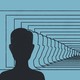 An illustration of a person looking ahead into the future