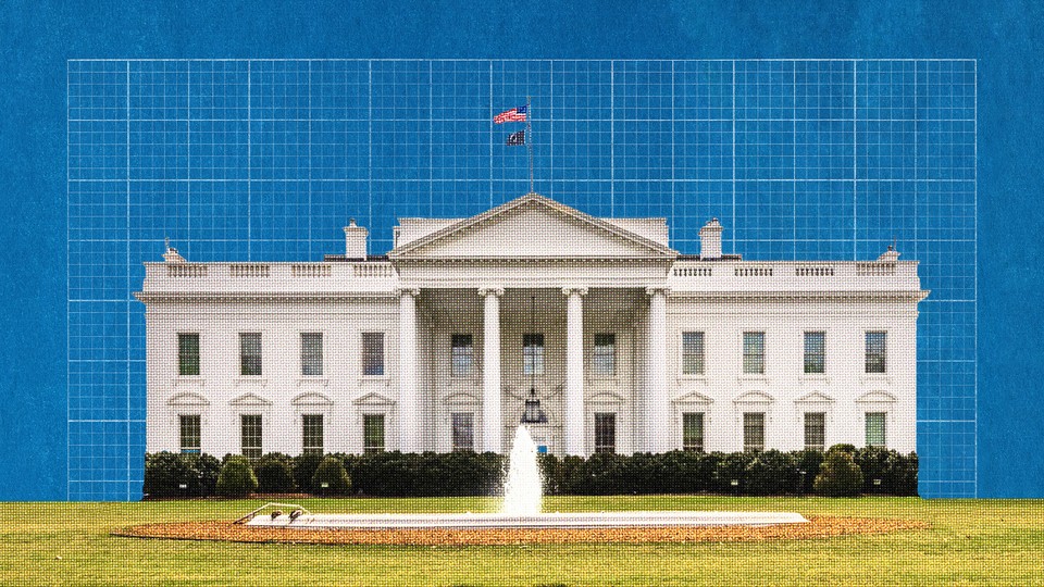 The White House mapped onto a blueprint