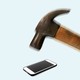Photo illustration of a hammer about to smash a phone