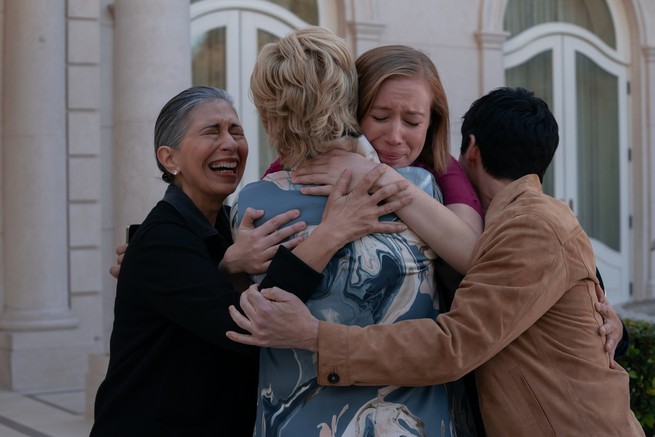 A group of people hug