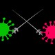 Two coronaviruses with different spikes fencing