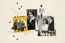 illustration of collaged suffrage and voting photos