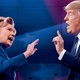 Hillary Clinton and Donald Trump debating