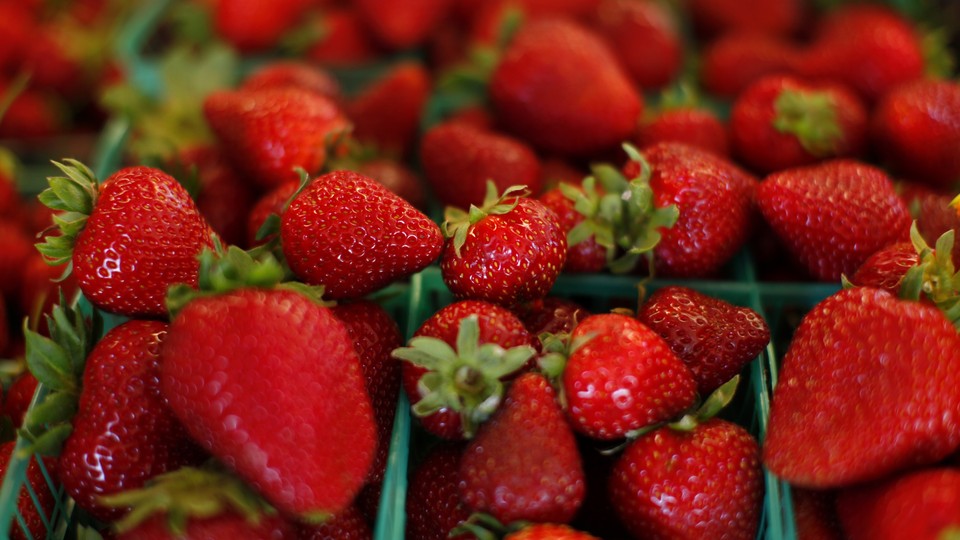 Boxes of strawberries