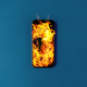 Photo-illustration of a burning phone