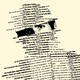 An illustration of a person made up of words,